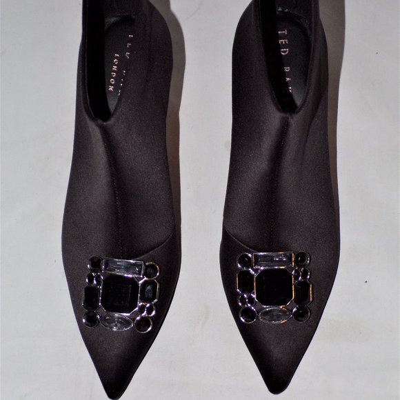 TED BAKER Satin Rhinestone Booties Kitten Heel 7 NEW - Picture 6 of 11